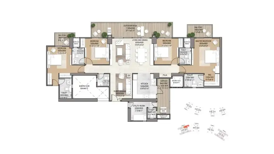4.5 BHK Floor Plan Signature Global De Luxe DXP