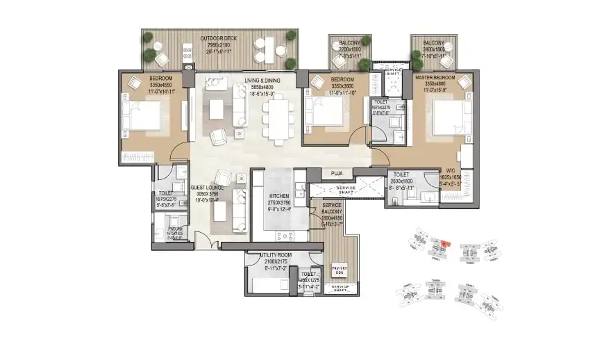 3.5 BHK Floor Plan Signature Global De Luxe DXP