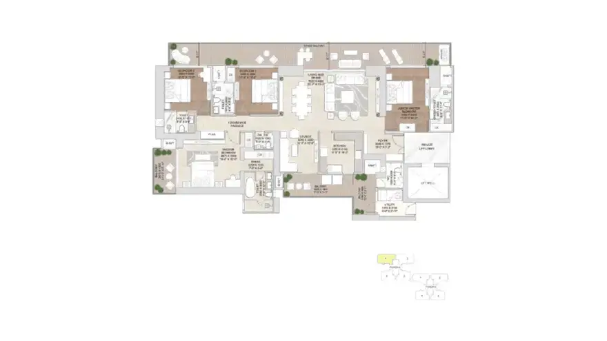 4.5 BHK Floor Plan Signature Global Twin Tower DXP
