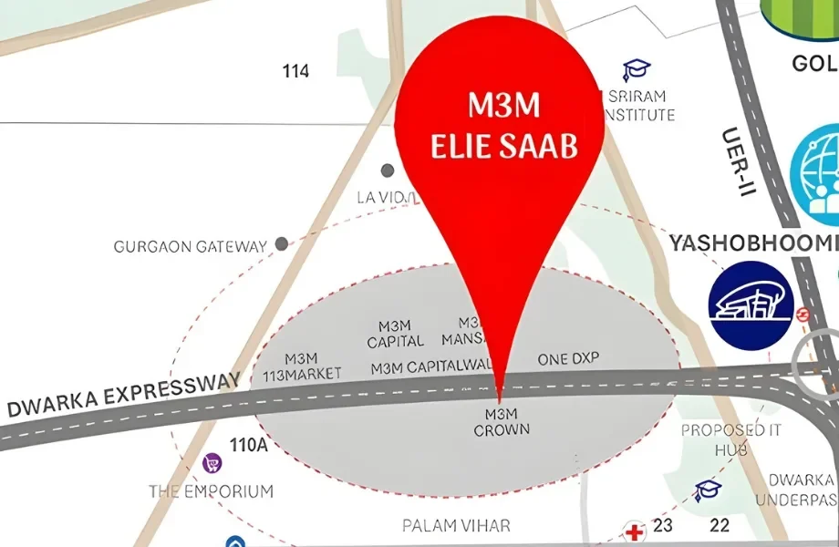 M3M Elie Saab Location Map