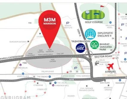 M3M Mansion Location Map Elan The Emperor