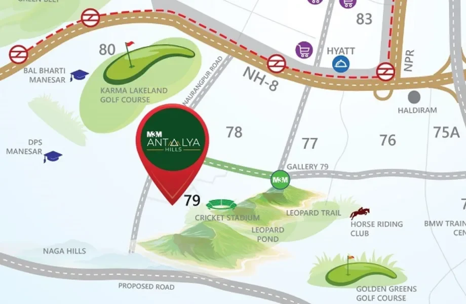 M3M Antalya Hills Location Map